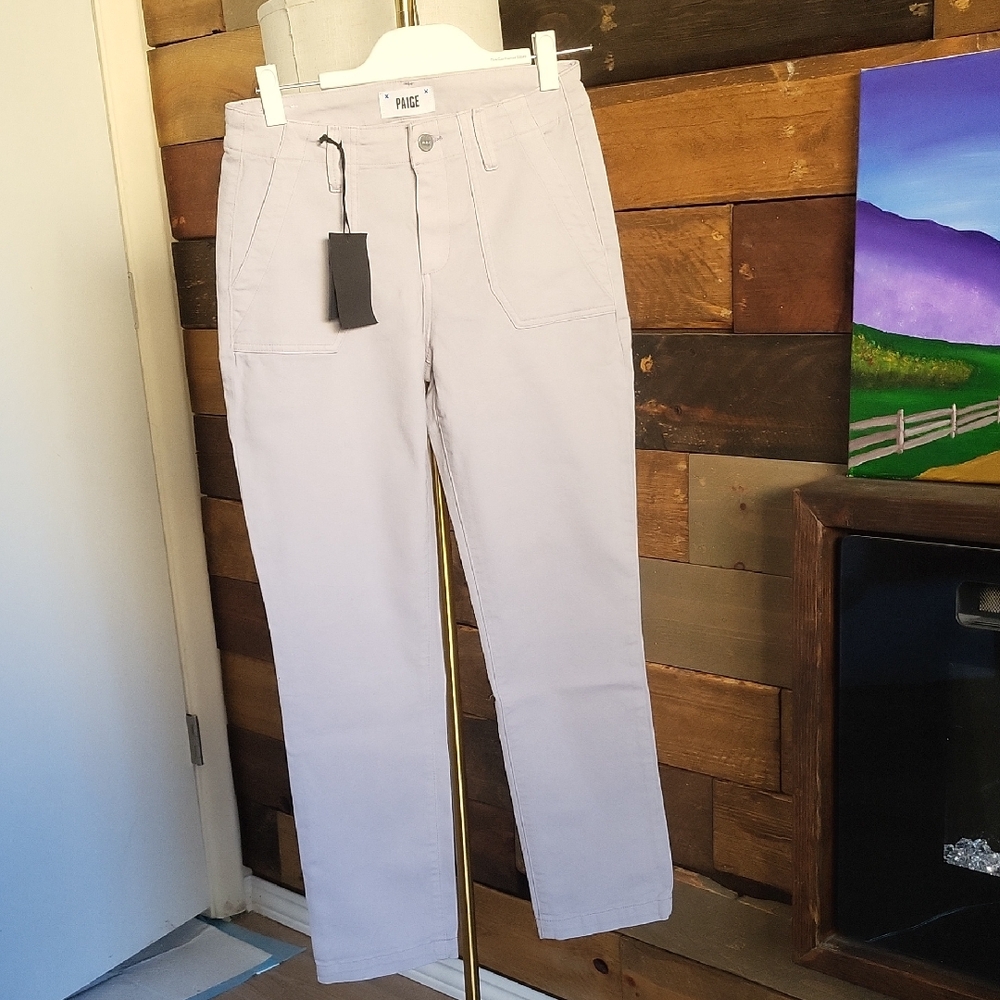 PAIGE Women's Mayslie Straight Ankle Jeans in Vintage Lavender